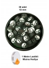 30 Adet 10 mm Polimer Kil Fimo Boncuk Takı Bileklik + 1 Metre Lastikli Misina Hediye - Yin Yang