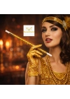 ® 30 cm Altın Gold Payetli Sigara Tutacağı – 1920’ler Gatsby Parti Aksesuarı