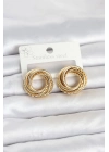 316L Çelik Gold Renk Halka Model Asorti Kadın Küpe