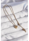 316L Çelik Gold Renk Kalp Model Love Kolye