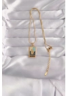 316L Çelik Gold Renk Karışık Mineli El Figür Tarot Kolye