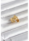 316L Çelik Gold Renk Lotus Model Kadın Yüzük