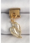 ® 316L Çelik Gold Renk Sallantı Zirkon Taşlı Kanat Model Nomination Charm