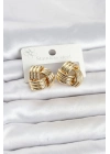 316L Çelik Gold Renk Sarmal Model Kadın Küpe