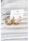 316L Çelik Gold Renk Spiral Halka Kadın Küpe