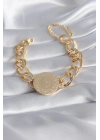 316L Çelik Gold Renk Tam Altın Model Samanyolu Kadın Bileklik