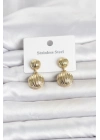316L Çelik Gold Renk Vintage Model Kadın Küpe