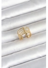 316L Çelik Gold Renk Vintage Model Kadın Yüzük