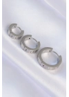 316L Çelik Gümüş Renk Model 3lü Halka Küpe