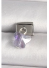 316L Çelik Gümüş Renk Mor Zirkon Taşlı Nomination Charm