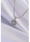 316L Çelik Gümüş Renk Sedefli Yıldız Model Kolye