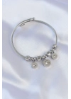 316L Çelik Gümüş Renk Zirkon Taşlı Model Charm Bileklik