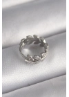 316L Çelik Gümüş Renk Zirkon Taşlı Yaprak Model Tragus Piercing