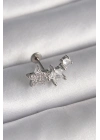 316L Çelik Gümüş Renk Zirkon Taşlı Yıldız Model Tragus Piercing
