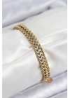316L Çelik Örme Zincir Model Gold Renk Kadın Bileklik