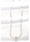 ® 316L Çelik T Harfli Silver Renk İtalyan Zincirli Kolye