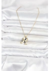 316L Çelik Zincir Gold Renk Dolphin Model Kadın Kolye