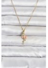 316L Çelik Zincir Gold Renk Flamingo Model Kadın Kolye