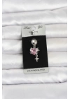 316L Cerrahi Çelik Pembe Zirkon Taşlı Model Göbek Piercing