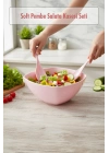 3,5 Lt Soft Pembe Akrilik Kare Salata ve Servis Kasesi Seti – 3 Parça