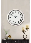 ® 36 cm Beyaz Metal Standart Duvar Saati