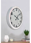 ® 36 cm Beyaz Metal Standart Duvar Saati