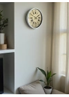 ® 36 Cm Beyaz Retro Dekoratif Duvar Saati