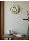 ® 36 Cm Beyaz Retro Dekoratif Duvar Saati