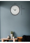 ® 36 Cm Gri 24 Saat Göstergeli Özel Tasarım Duvar Saati