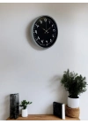 ® 36 Cm Gri Arapça Rakamlı Duvar Saati