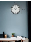 ® 36 Cm Gri Sade Dekoratif Duvar Saati