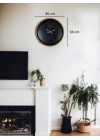 ® 36 Cm Kahverengi Modern Duvar Saati
