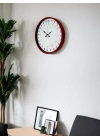 ® 36 Cm Kırmızı 24 Saat Göstergeli Özel Tasarım Duvar Saati