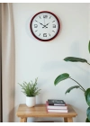 ® 36 Cm Kırmızı Modern Dekoratif Duvar Saati