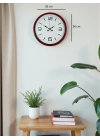 ® 36 Cm Kırmızı Modern Dekoratif Duvar Saati