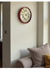 ® 36 Cm Kırmızı Retro Duvar Saati