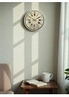 ® 36 Cm Krem Retro Tasarım Duvar Saati