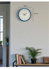 ® 36 Cm Mavi Sade Dekoratif Duvar Saati