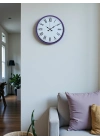® 36 Cm Mor Roma Rakamlı Dekoratif Duvar Saati