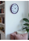 ® 36 Cm Mor Roma Rakamlı Dekoratif Duvar Saati