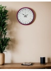 ® 36 Cm Pembe 24 Saat Göstergeli Özel Tasarım Duvar Saati
