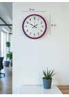 ® 36 Cm Pembe Dekoratif Duvar Saati