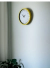 ® 36 Cm Sarı 24 Saat Göstergeli Özel Tasarım Duvar Saati