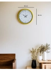® 36 Cm Sarı 24 Saat Göstergeli Özel Tasarım Duvar Saati