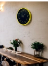 ® 36 Cm Sarı Dekoratif Arapça Rakamlı Duvar Saati