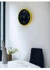 ® 36 Cm Sarı Dekoratif Duvar Saati