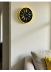 ® 36 Cm Sarı Modern Duvar Saati
