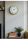 ® 36 Cm Sarı Roma Rakamlı Duvar Saati