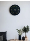 ® 36 Cm Siyah Arapça Rakamlı Duvar Saati