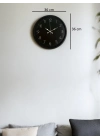 ® 36 Cm Siyah Dekoratif Duvar Saati